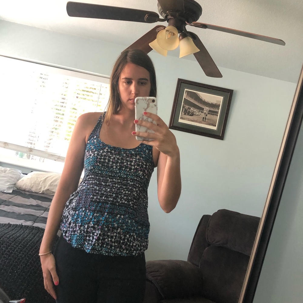 Black Floral Tank